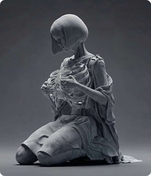 Anatomical kneeling figure structure
