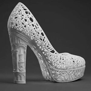 Architectural lace high heel model