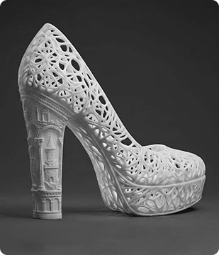 Architectural lace high heel model