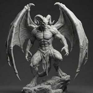 Winged demon warrior statue