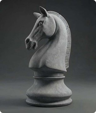 Classic horse knight chess piece