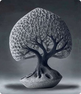 Abstract organic tree sculpture