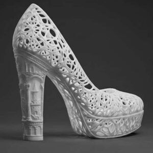 Architectural lace high heel model